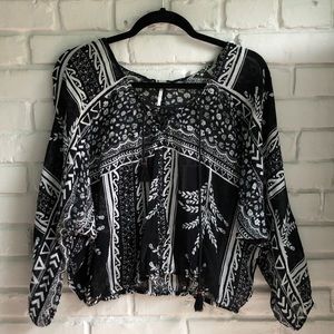 Free People Black & White Blouse